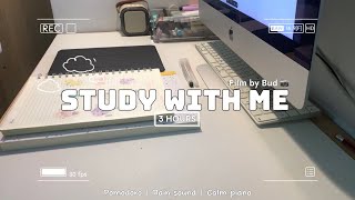 STUDY WITH ME - 3 HOURS | Pomodoro 50/10 | Rain sound 🌧️ | Late night 🌃