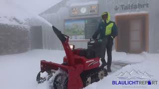 Kräftiger Schneefall im Sommer 2023 in Zugspitze bis zum 12 Cm