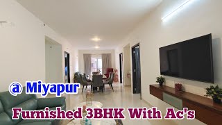 @Miyapur - Fully Furnished 3BHK Flat For Sale in Miyapur With Ac's