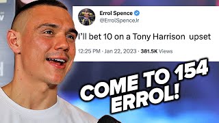 TIM TSZYU CHALLENGES ERROL SPENCE AFTER 10K BET AGAINST HIM; WELCOMES HIM TO 154LBS