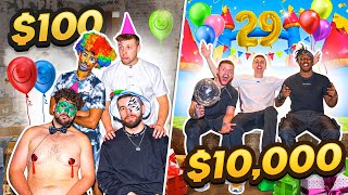 SIDEMEN $100 vs $10,000 BIRTHDAY PARTY