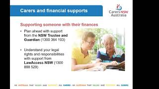 What do carers do about challenges with finance? Carers NSW