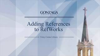 Adding References to RefWorks
