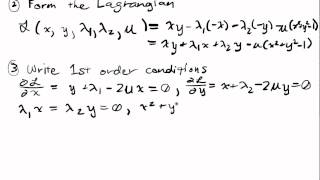 Constrained Optimization Lecture II Part 6: Lagrangian Example 5