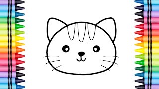 How to draw cute Kitten face with Art by Wady | Easy drawing