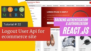React js Tutorial # 32 | Create Api | Logout user for ecommerce site