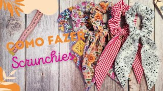 Scrunchies com Laço (xuxinha de cabelo) | Rápida e Fácil | Faça Você Mesmo