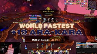 +19 Ara-Kara || WORLD FASTEST RUN (at the time)|| Zaelia Disc Priest POV