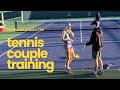 Alex de Minaur assists girlfriend Katie Boulter with on court training 2023 Indian Wells tennis