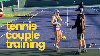Alex de Minaur assists girlfriend Katie Boulter with on court training 2023 Indian Wells tennis