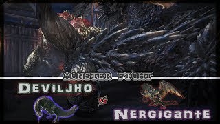 [MHW] 몬스터 대결 - 역전왕 네르기간테 vs 역전 이블조 (Arch-Tempered Nergigante vs Tempered Deviljho)