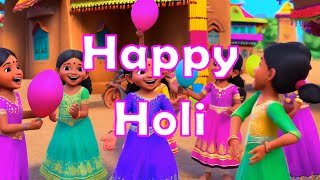 Happy Holi song about the festival of color | Lala Genie Educational Songs for Kids #holi #rangoli