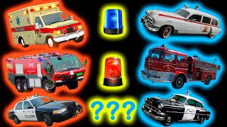 Classic vs Old Police, Ambulance, Fire Truck "Siren" Sound Variations in 34 Seconds