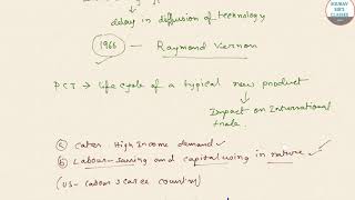 INTERNATIONAL ECONOMICS THE PRODUCTION CYCLE THEORY for IES/ISI MSQE/DSE /JNU/IGIDR CONCEPT SOLUTION