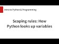 Scoping rules: How Python looks up variables