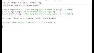 python Program to Calculate wages