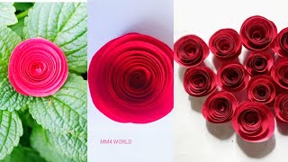 Easy Paper Rose Flowers | Paper Crafts | Simple Paper Flowers | Flower Making | Room Decors