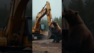 Massive Fight between Bear \u0026 Excavator #youtubeshorts #shortvideos #shorts #bear #excavator #animal