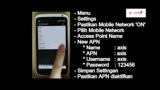 AXIS - Video Tutorial Cara Setting Internet Pada Android