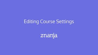 Editing Course Settings