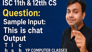 String Program 2 in java for ISC 11th & 12th Computer Science by YP Computer