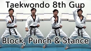 🥋 Taekwondo 8th Gup Kibon (Basic Blocks and Punches) | TaekwonWoo