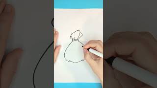 How to draw a money bag of dollars