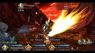 [FGO] 主線 2.4章 黑色最後之神 19-1 騎金時 無令咒 無梅林  3T狂周娜(首戰) 神之空岩遺跡