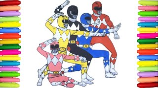 Power Rangers 1st Generation Coloring Page: Color Along with Me!