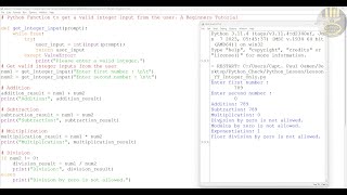How to Create a Function to get a valid integer input from the user in Python. A Beginners Tutorial