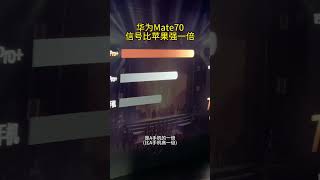 华为Mate70信号比苹果高一倍！