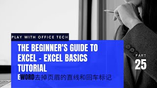 Excel 基礎教學 25：Excel 入門：EXCEL教程：WORD去掉页眉的直线和回车标记The Beginner's Guide to Excel- Excel Basics Tutoria