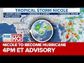 Tropical Storm Nicole Gaining Strength, Expected To Become Hurricane On Wednesday