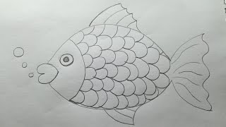 رسم سمكه بطريقه سهله جدا//Draw a fish in a very easy way