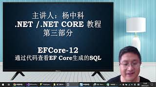 杨中科.NET教程Part3 12：通过代码查看EFCore的SQL语句