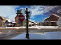 winter walk in big sky montana ❄️ binaural virtual tour for immersive relaxation 4k city walks