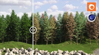 Randomise Tree and Leaf Colors using Corona Multi Shaders