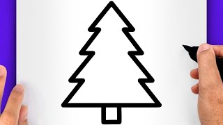 COMMENT DESSINER UN SAPIN DE NOËL (DESSIN DE NOËL)