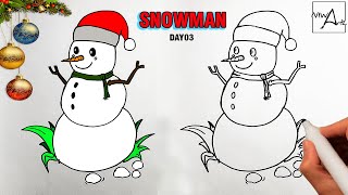 How To Draw A Snowman | Easy Christmas Drawings ⛄