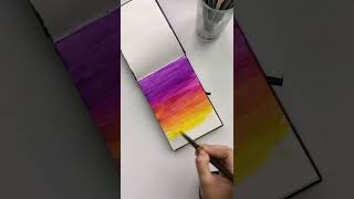 How to paint evening sky, acrylic painting#shorts #drawing