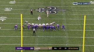 Will Lutz Hits 49 Yard Field Goal to Force Overtime vs. Vikings