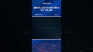 팔란티어, CEO 주식 매각 계획 속 주가 10% 급락