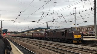 37706 THRASHES Out of Doncaster on West Coast Railways Tour 29-10-21