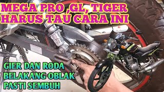 CARA GANTI RODA BELAKANG MEGA PRO,TIGEL DAN GL