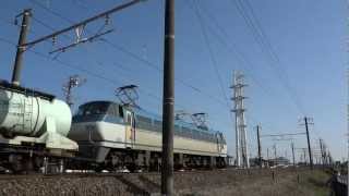 EF66 121号機[吹]牽引5099レ 安倍川駅～用宗駅間通過