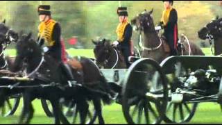 Raw Video: Gun Salutes for Queen Elizabeth