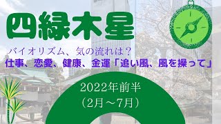 【占い】九星気学、2022年前半（2022年2月〜7月）四緑木星のバイオリズム（気の流れ）から仕事、恋愛、金運、健康について見ていきます