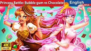 Princess Battle: Bubble gum vs Chocolate 🍦🍫🌛 Fairy Tales in English @WOAFairyTalesEnglish