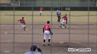 《中学硬式・１年生》　田中陽大 遊撃手　【ファインプレー】　細居裕汰 一塁手（広島北シニア）