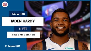 JADEN HARDY 11 PTS vs HOU 01 Jan 24-25 DAL Highlights